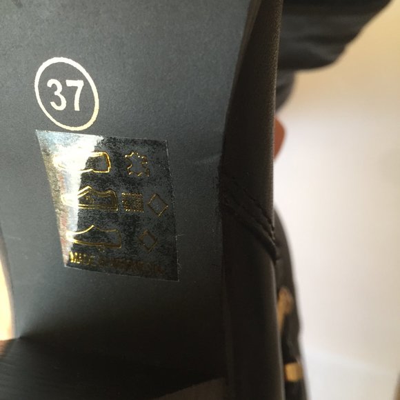 LE CHÂTEAU Chunky Heel Ankle Boots Women's Size 6 (US) /37(EUR) /Black Leather - Picture 9 of 11